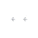 18 Karat White Gold Marquise Cluster Earrings