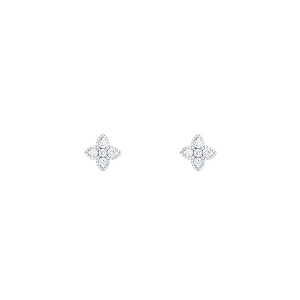 18 Karat White Gold Marquise Cluster Earrings