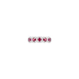18 Karat White Gold Five Stone Ring with Ruby and Diamonds