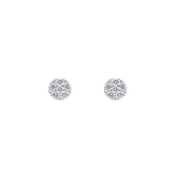 18 Karat White Gold Cluster Stud Earrings with Diamonds
