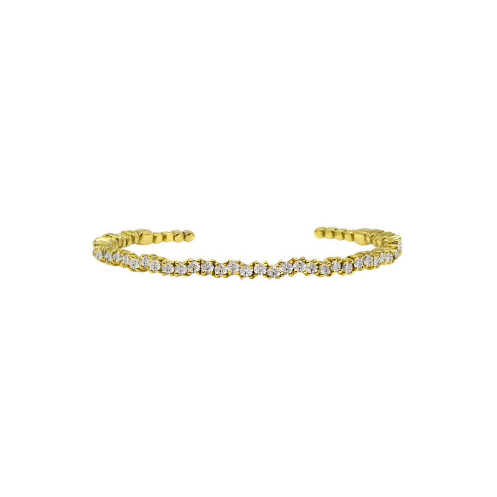 18 Karat Yellow Gold Flexible Diamond Bangle