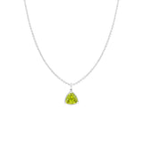 8 karat White Gold Halo Pendant with Trillian Peridot and Diamond