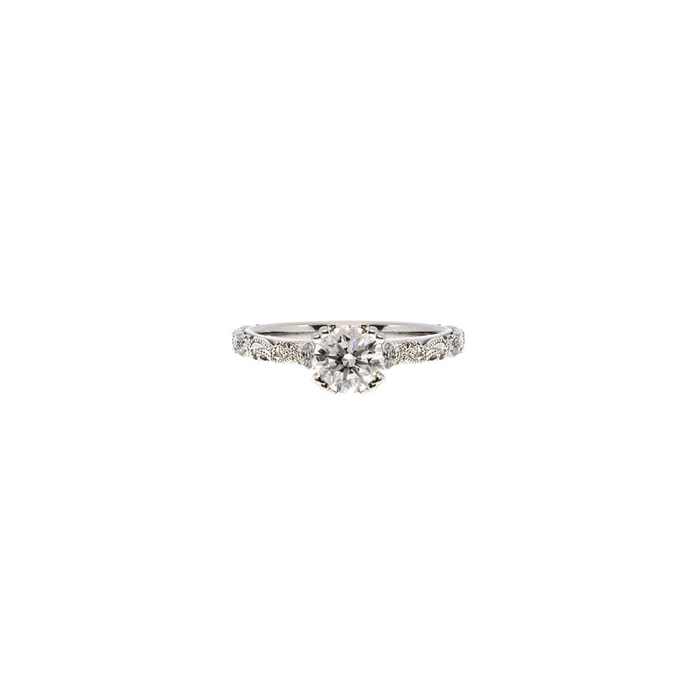 14 Karat White Gold Diamond Engagement Ring