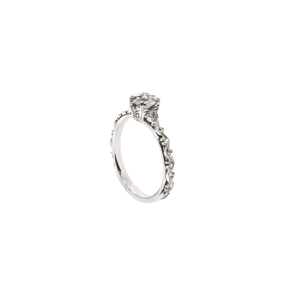 14 Karat White Gold Diamond Engagement Ring