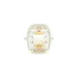 14 Karat Rose Gold Morganite Ring with Diamond Halo