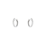 18 Karat White Gold Huggie Earrings with Diamonds