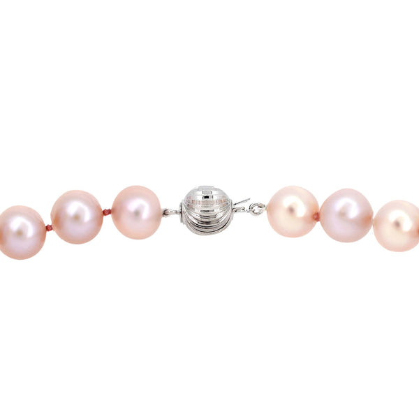 Natural Pink Freshwater Pearl Bracelet with a Silver Ball Clasp