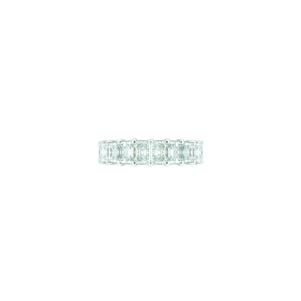 18 Karat White Gold Radiant Cut Diamond Eternity Band