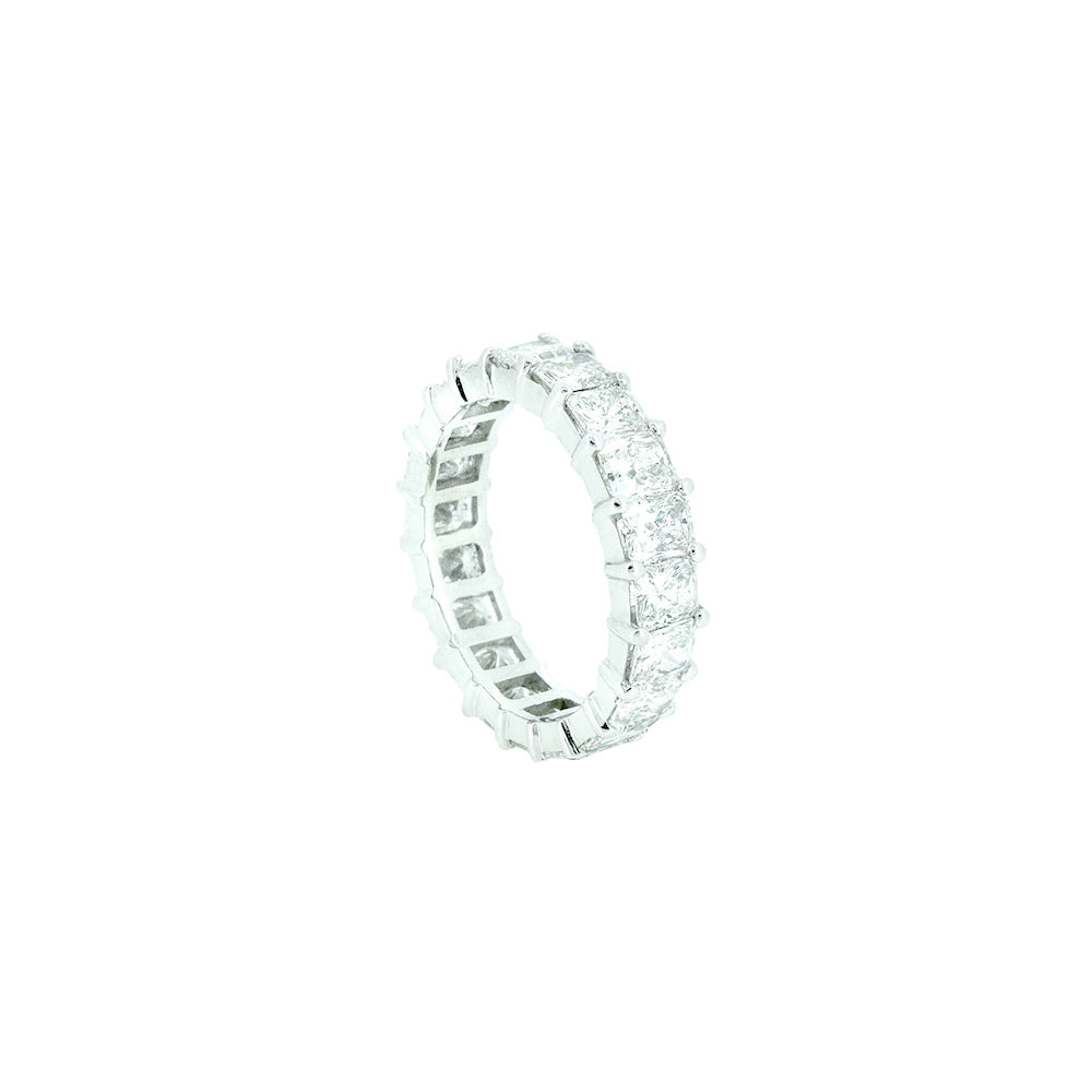 18 Karat White Gold Radiant Cut Diamond Eternity Band