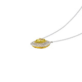 18 Karat Two Toned Gold Yellow Diamond Necklace