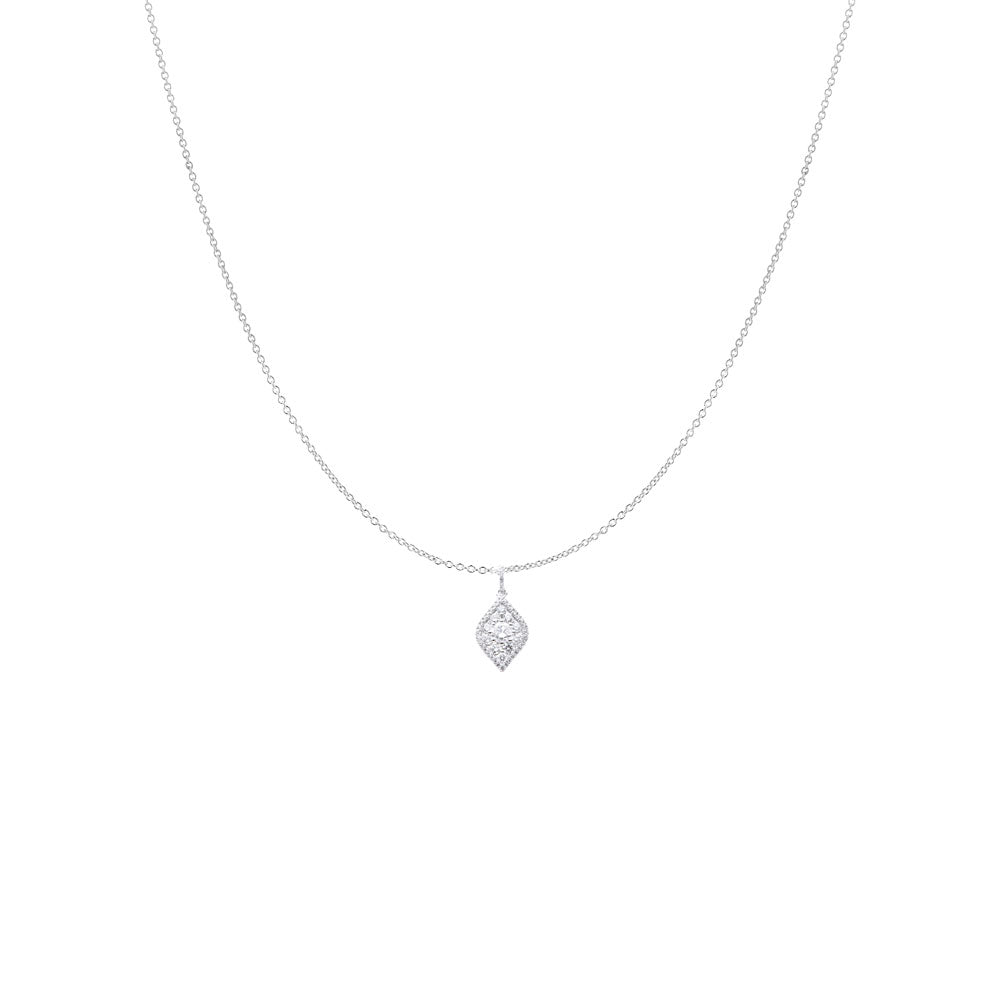 18 Karat White Gold Marquise shape Necklace with White Diamonds