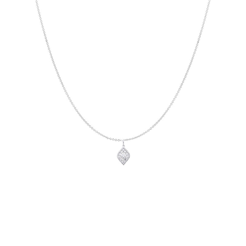 18 Karat White Gold Marquise shape Necklace with White Diamonds