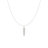 18 Karat White Gold Diamond Feather Pendant