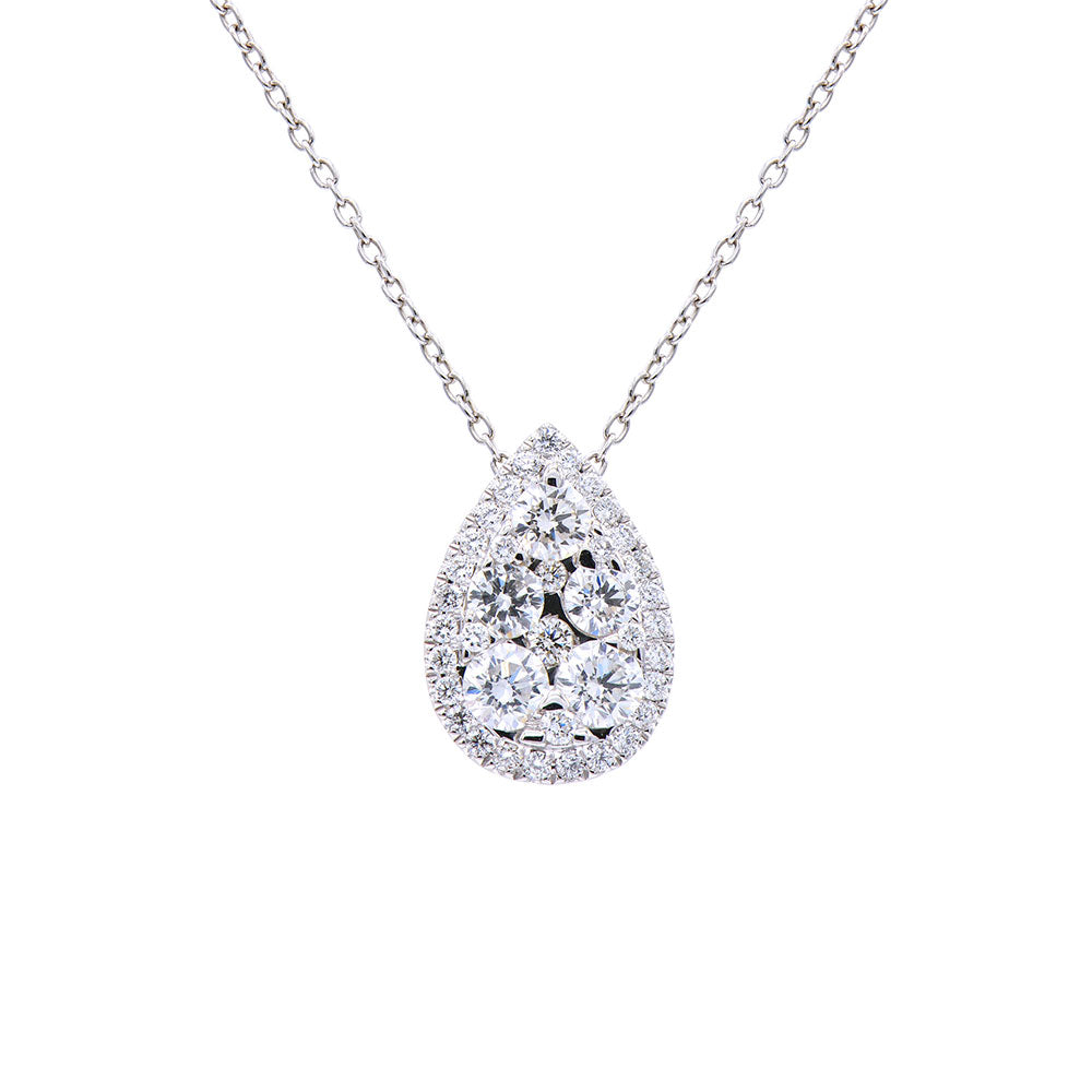 18 Karat White Gold Diamond Pear shape Pendant