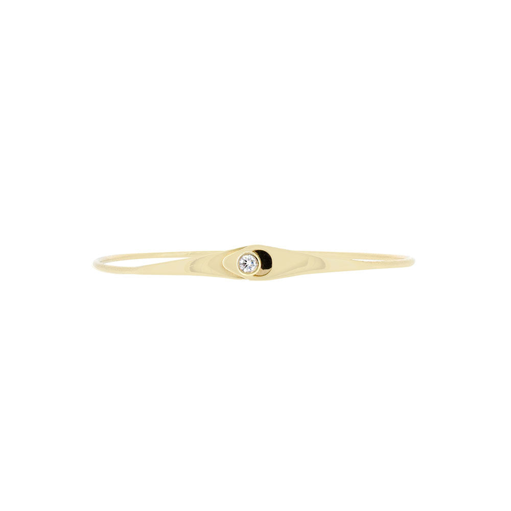 14 Karat Yellow Gold Bangle With Diamond