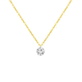14 Karat Yellow Gold Necklace with a Drilled Diamond