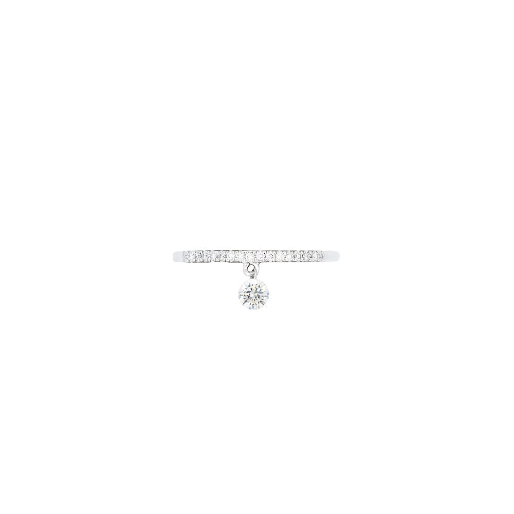 14 Karat WHite Gold Pave Band with Laser Drilled Diamond