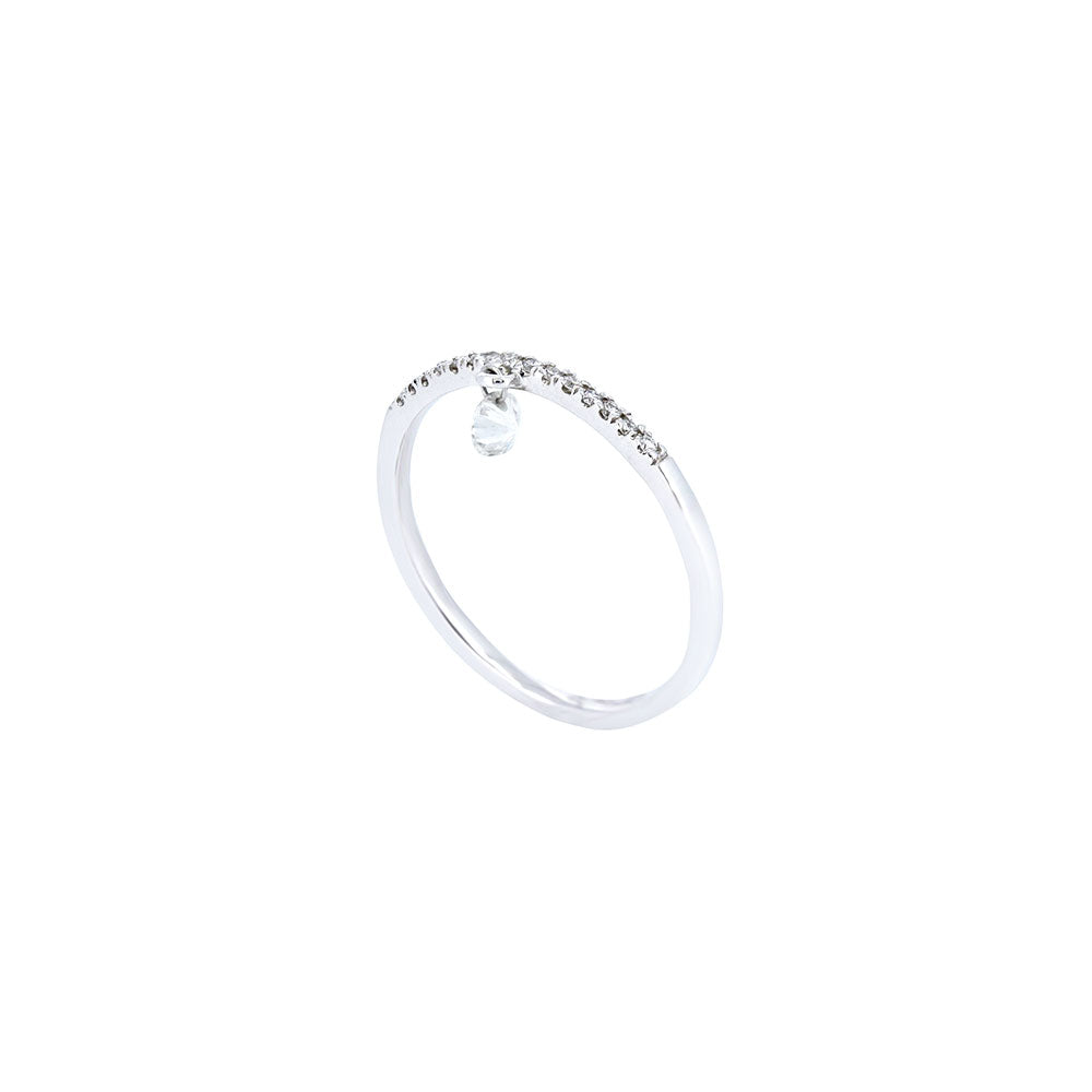 14 Karat WHite Gold Pave Band with Laser Drilled Diamond