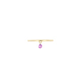 14 Karat Yellow Gold Band with Laser Drilled Pink Sapphire