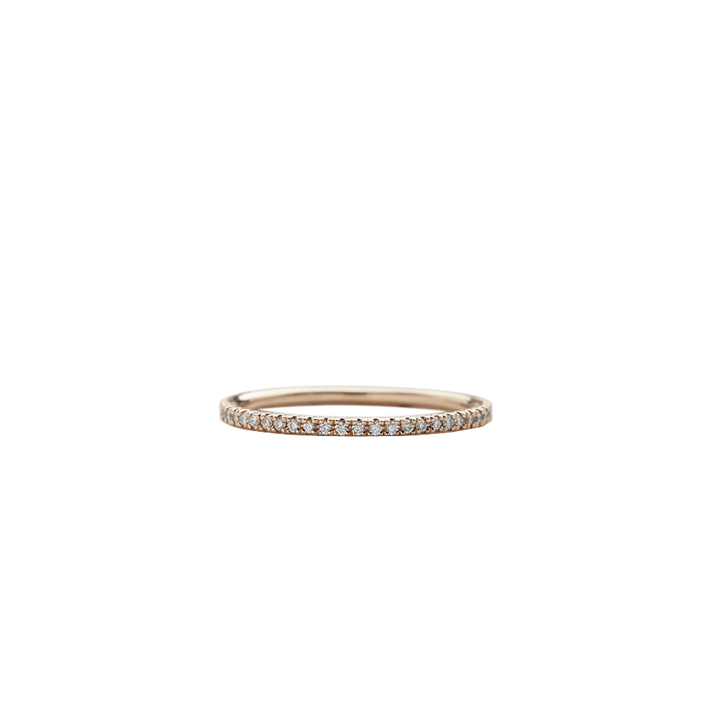 18 Karat Rose Gold Small Prong Set Wedding Band