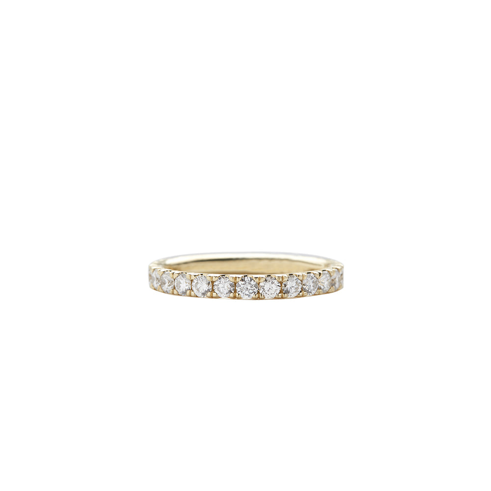 18 Karat Yellow Gold Large Prong Set Wedding Band