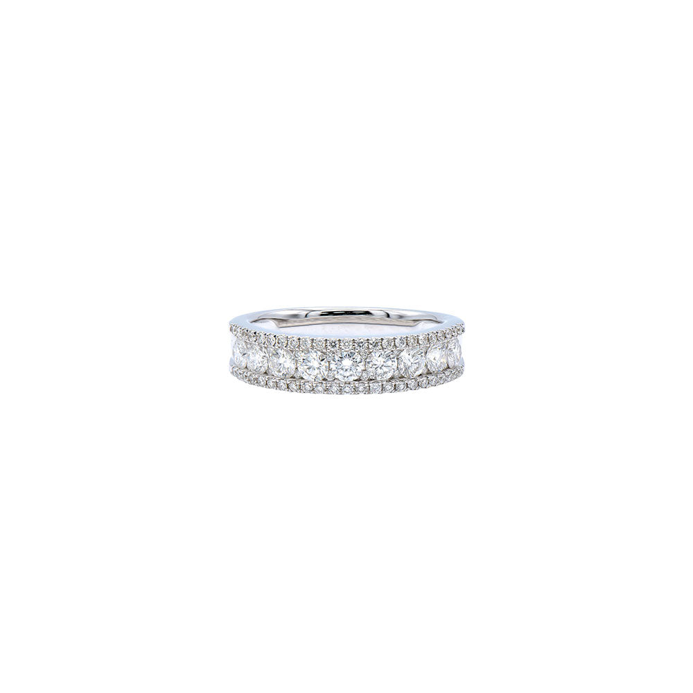 18 Karat White Gold Channel Set Band with White Diamonds