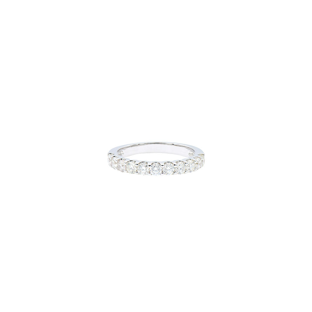 18 Karat White Gold Band With Diamonds