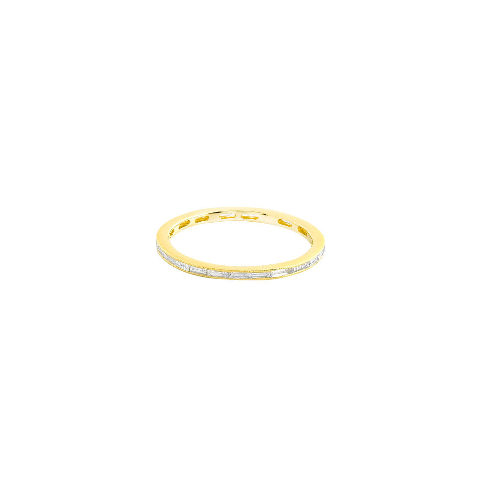 18 Karat Yellow Gold Eternity Band With Baguette Diamonds