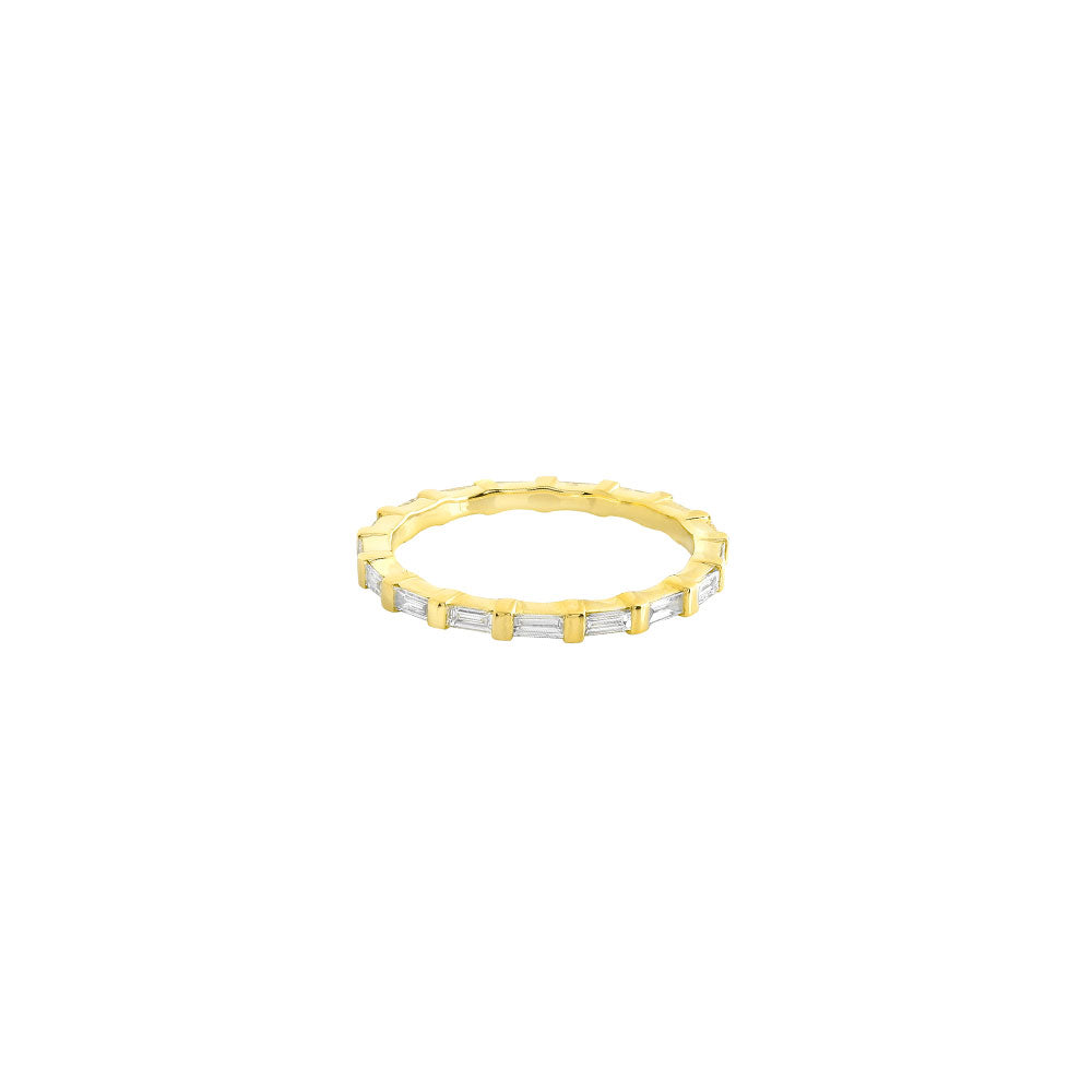 18 Karat yellow Gold Eternity Band with Baguette Diamonds