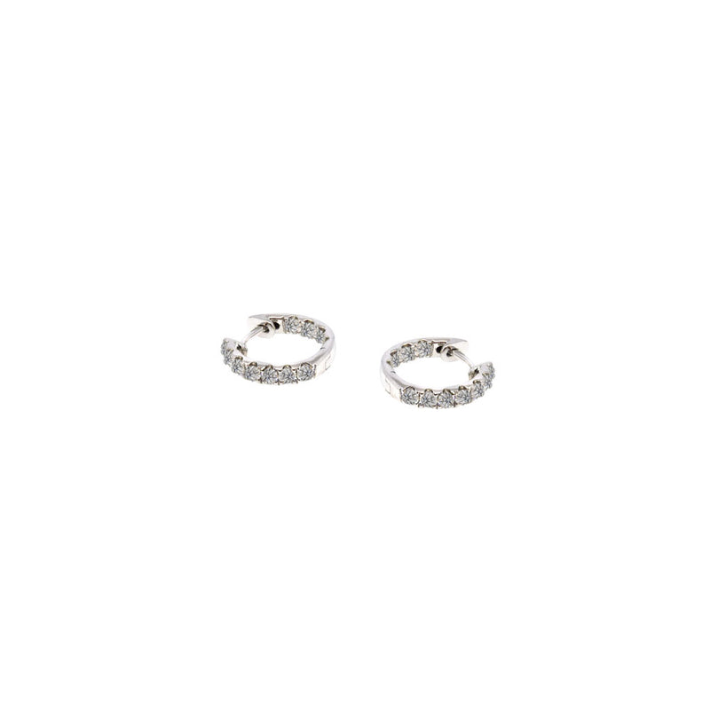 18 Karat White Gold Huggie Earrings - Johann Paul Fine Jewelry