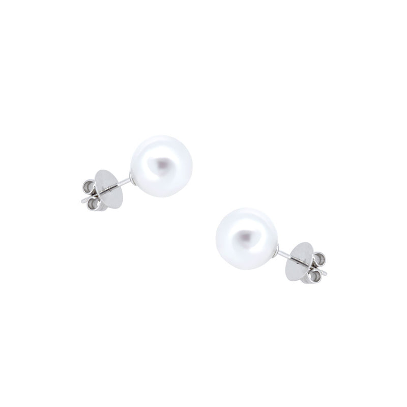 14 Karat White Gold Stud Earrings with South Sea Pearls