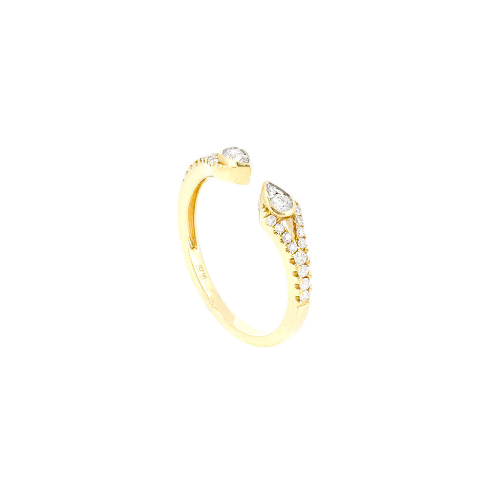 18 Karat Yellow Gold Open Band with Diamonds