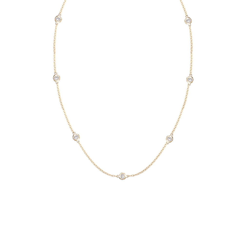 14 Karat Yellow Gold Diamond by The Yard Necklace