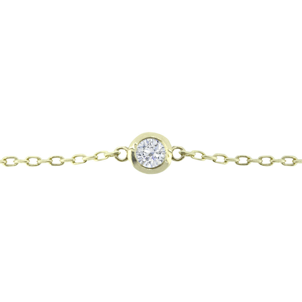 14 Karat Yellow Gold Diamond by The Yard Necklace