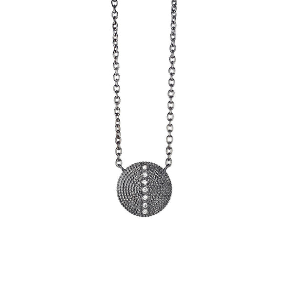 Sterling Silver RIA Necklace with White Diamonds