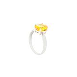 Platinum Solitaire Ring with Yellow Sapphire