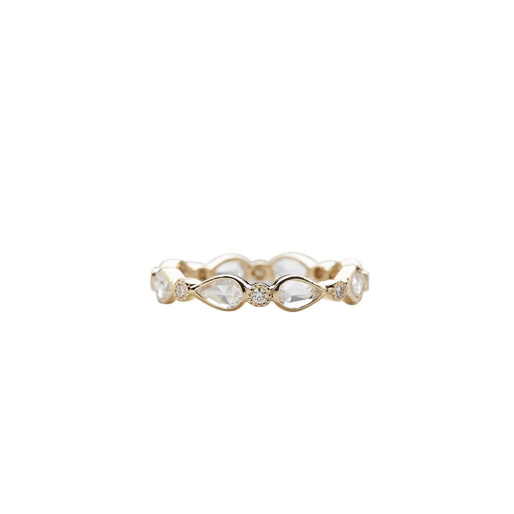 18 Karat Yellow Gold Gold Vine Diamond Wedding Band