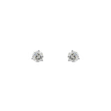 14 Karat White Gold Stud Earrings with Round Diamonds