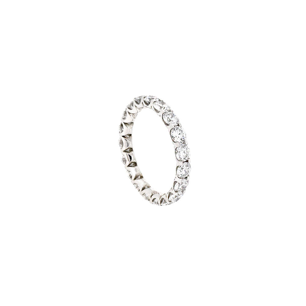 18 Karat White Gold Shared Prong Eternity band with Diamonds