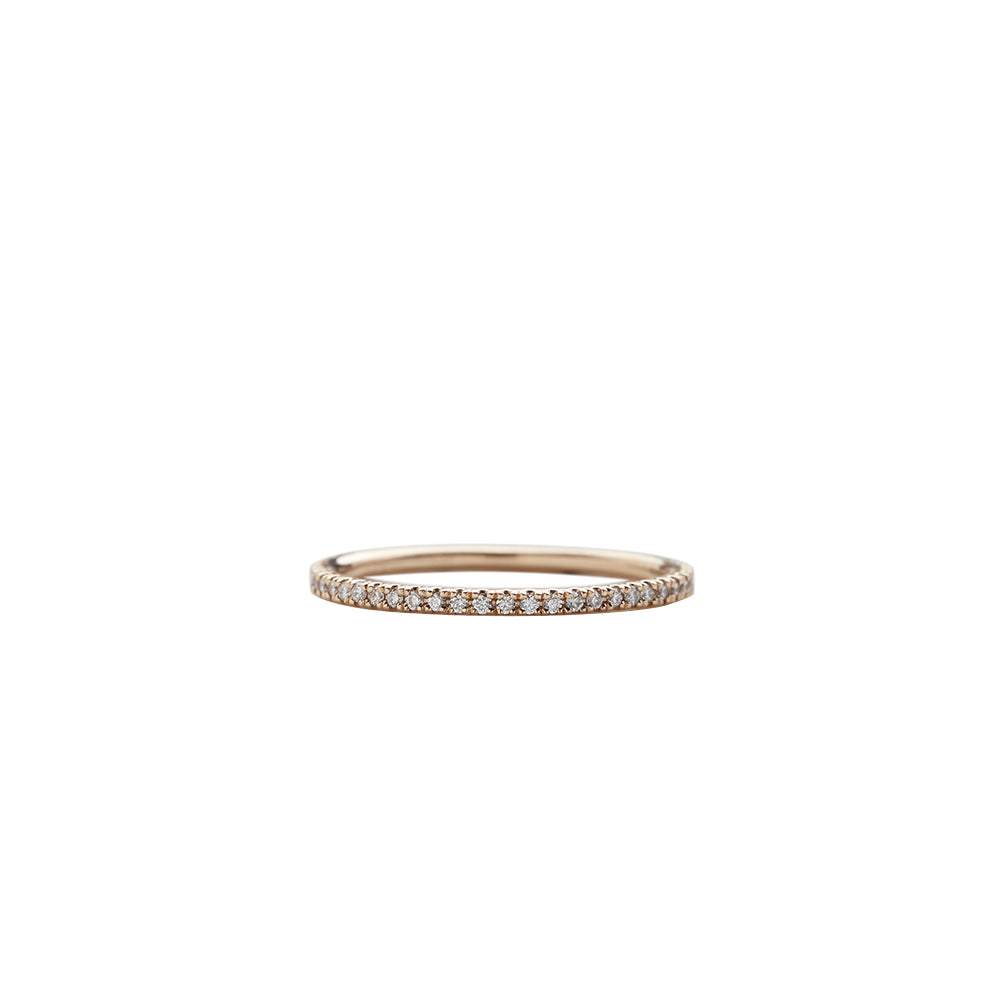 18 Karat Rose Gold Pave Diamond Wedding Band