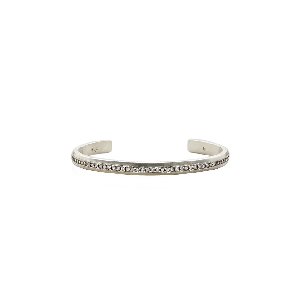 Sterling Silver Petite Diamond Cuff