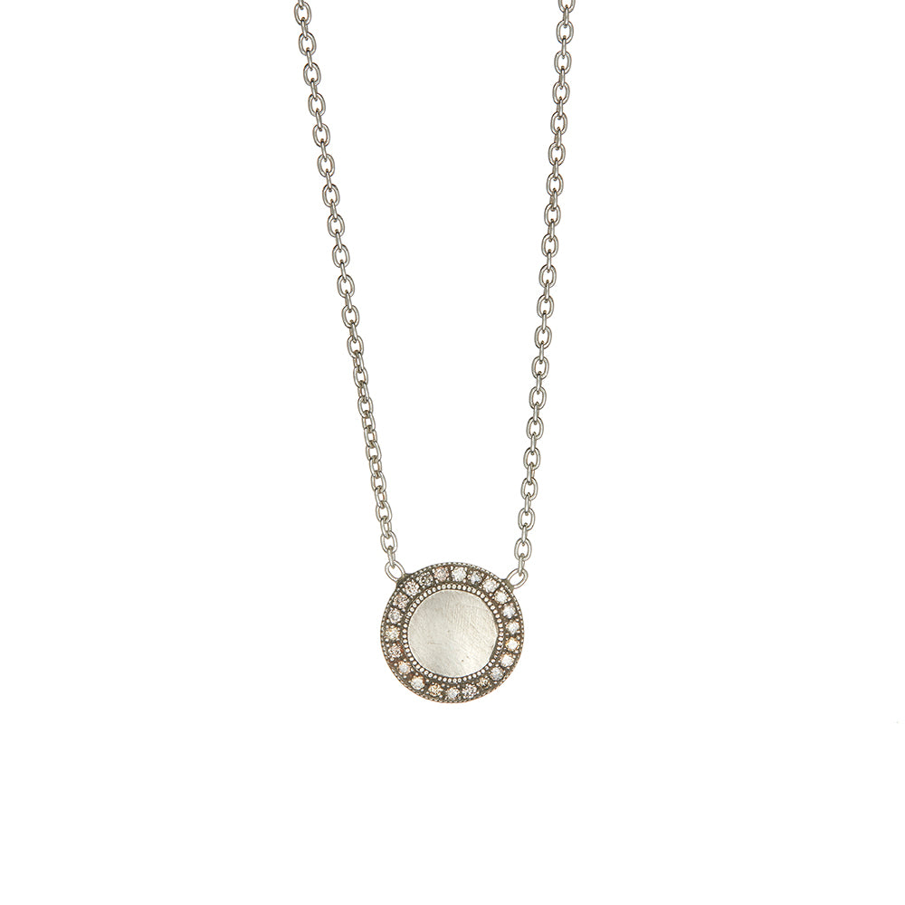 Sterling Silver Champagne Diamond Necklace